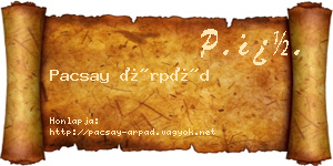 Pacsay Árpád névjegykártya