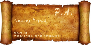 Pacsay Árpád névjegykártya