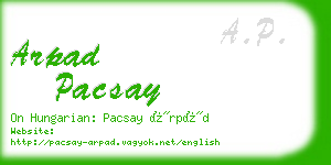arpad pacsay business card